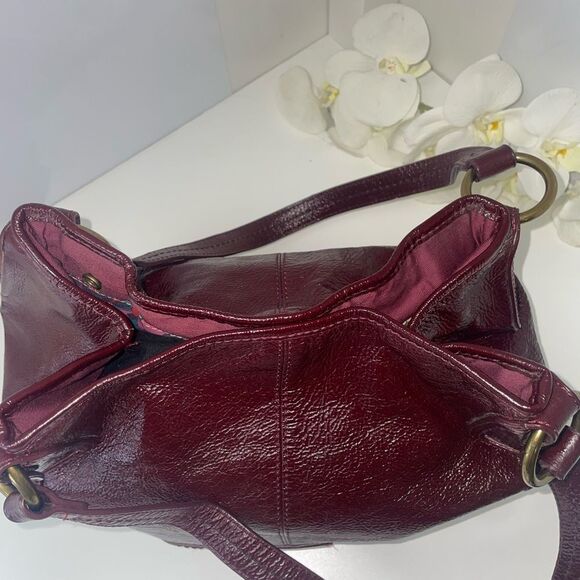 The Sak Deep Burgundy Patent Leather Shoulder Bag - Picture 9 of 10